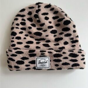 Herschel Supply Company taupe/cream and Black Leopard Beanie